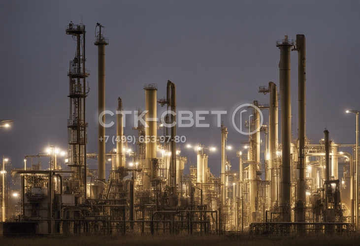 Уровни освещенности для структурных объектов нефтедобывающего комплекса